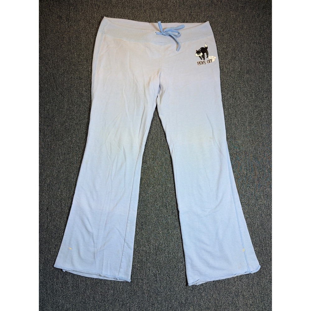 Vintage Looney Tunes‎ Jerry Leigh Paws Off Cat Flare Sweatpants Blue Medium